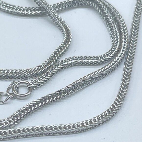 Emma Skye Pave Crystal Necklace Silver Tone Gold Tone Accent Wheat Link Chain 16 - Picture 12 of 13